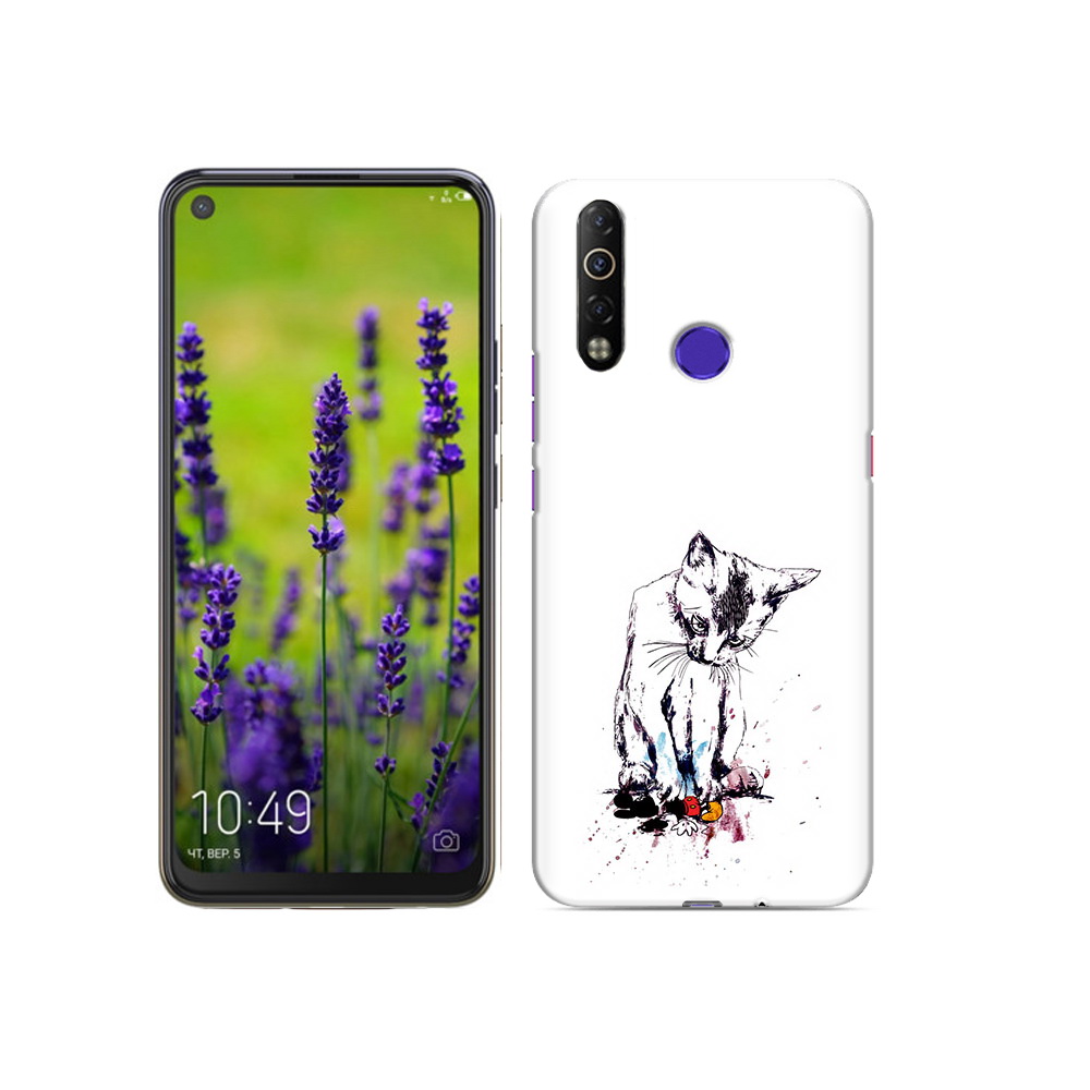 

Чехол MyPads Tocco для Tecno Camon 12 Air кот и микки, Прозрачный, Tocco