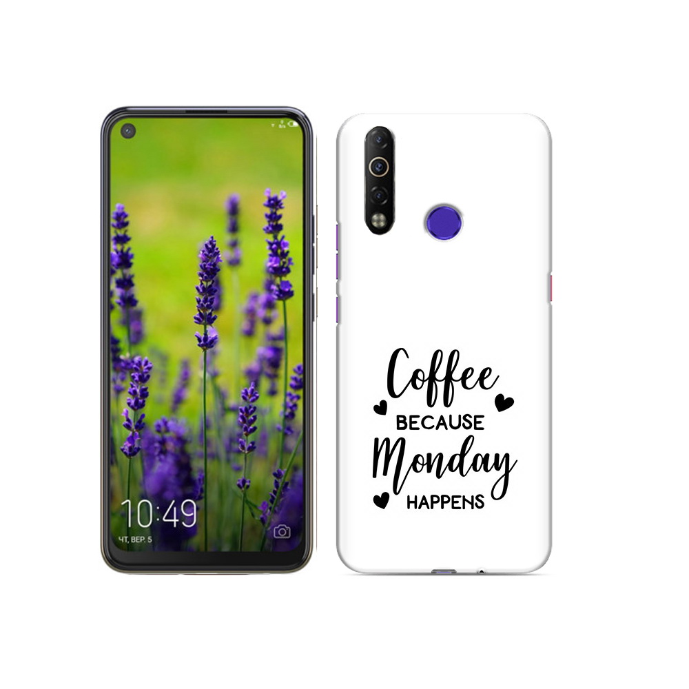 

Чехол MyPads Tocco для Tecno Camon 12 Air кофе и понедельник стал счастливым, Прозрачный, Tocco