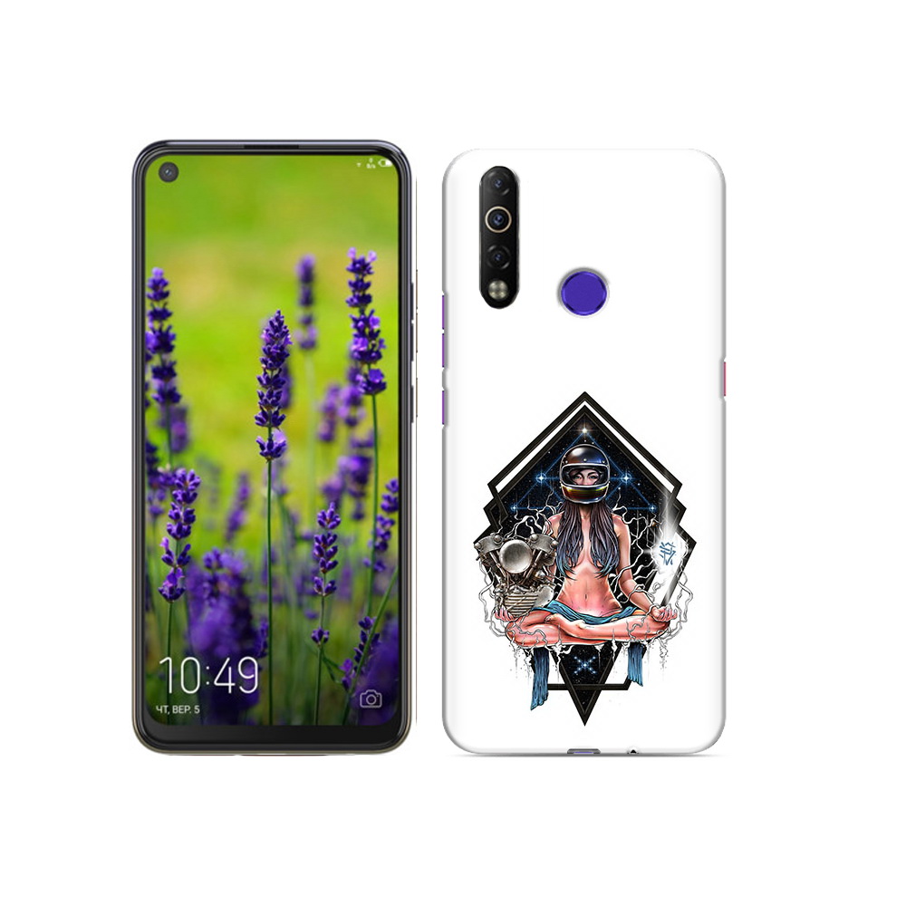 

Чехол MyPads Tocco для Tecno Camon 12 Air красивая девушка в шлеме, Прозрачный, Tocco