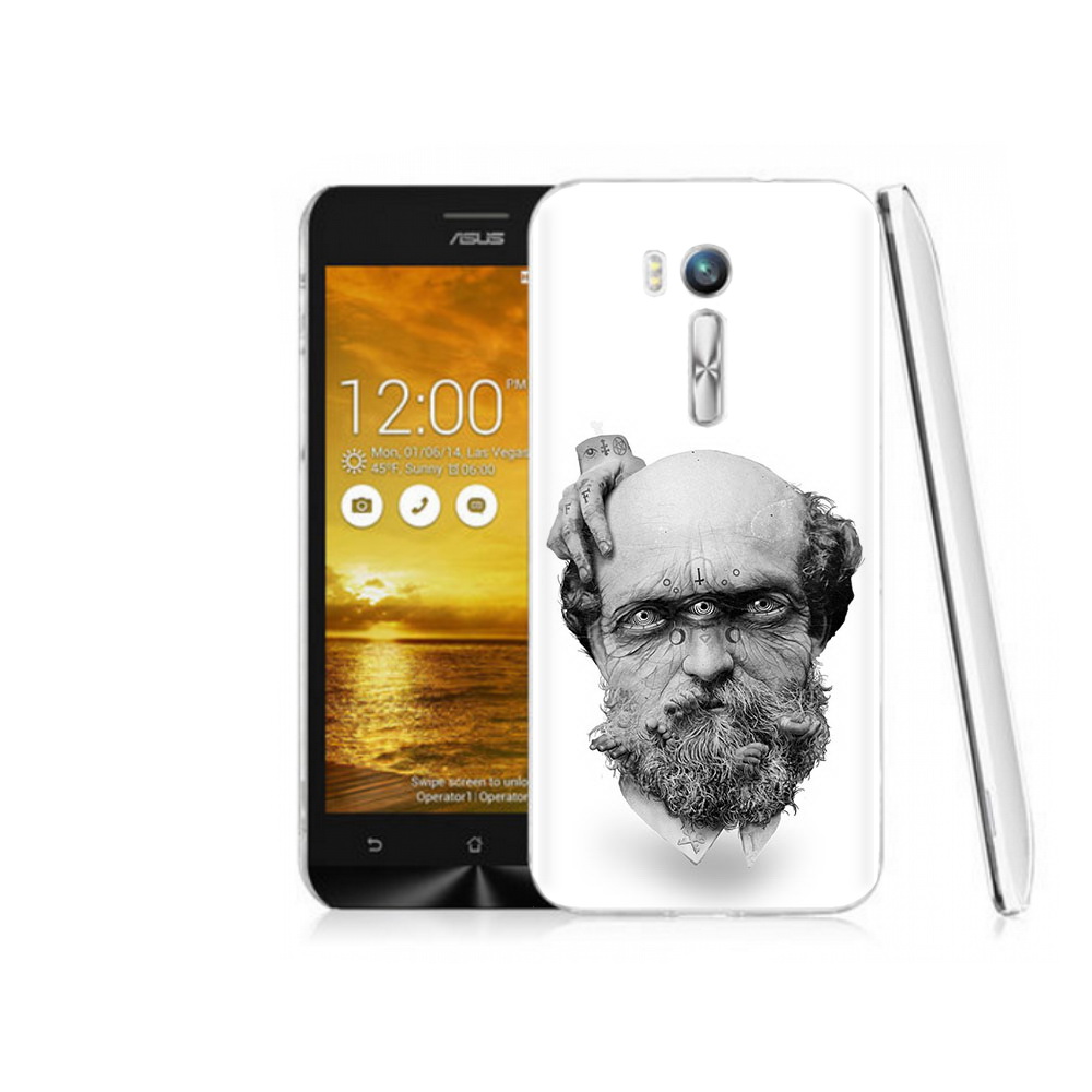 

Чехол MyPads Tocco для Asus ZenFone Go (ZB551KL) страшный бородатый мужчина абстракция, Прозрачный, Tocco