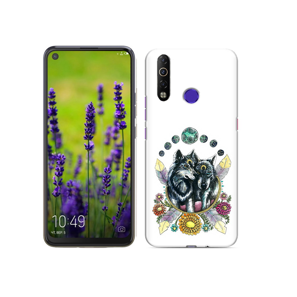 

Чехол MyPads Tocco для Tecno Camon 12 Air красивые волки абстракция, Прозрачный, Tocco
