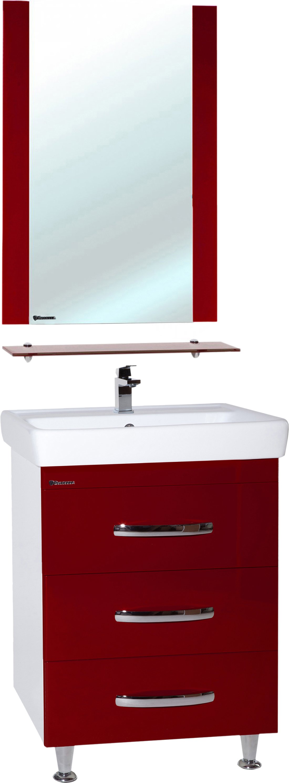 

Bellezza Мебель для ванной Bellezza Рокко 50 напольная, красная, 3 ящика
