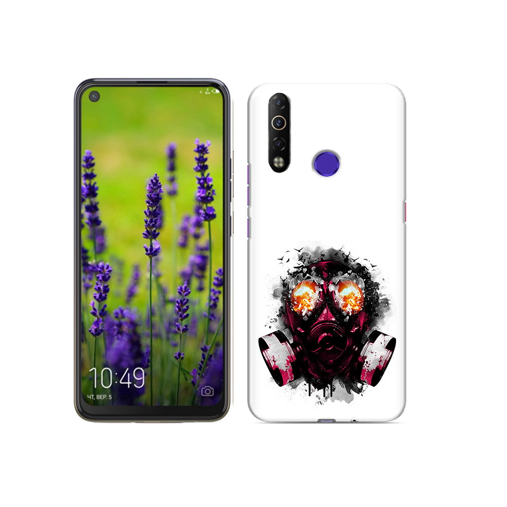 

Чехол MyPads Tocco для Tecno Camon 12 Air красный противогаз, Прозрачный, Tocco