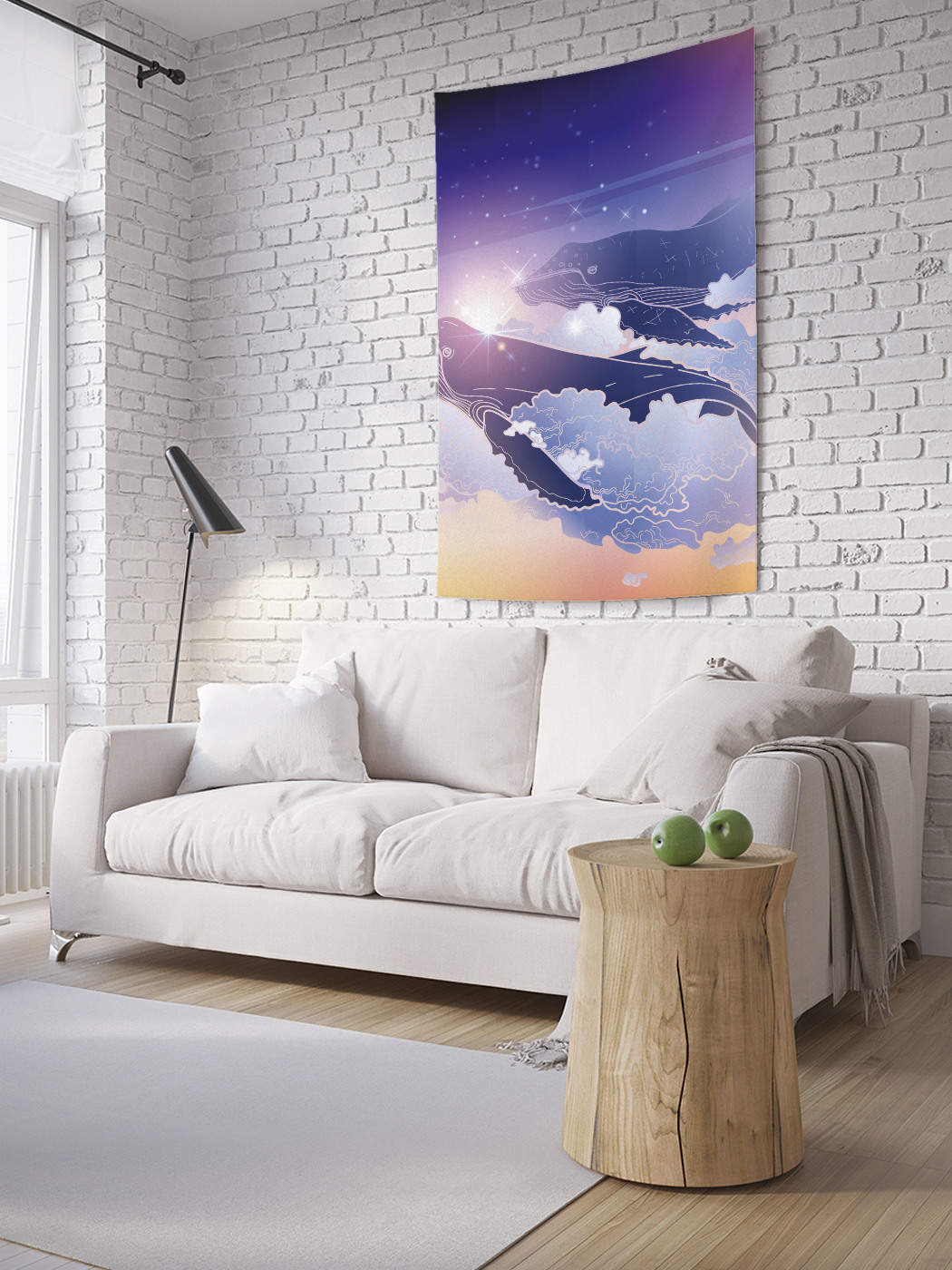 

Вертикальное фотопанно на стену JoyArty Кит в облаках 100x150 см, Кит в облаках