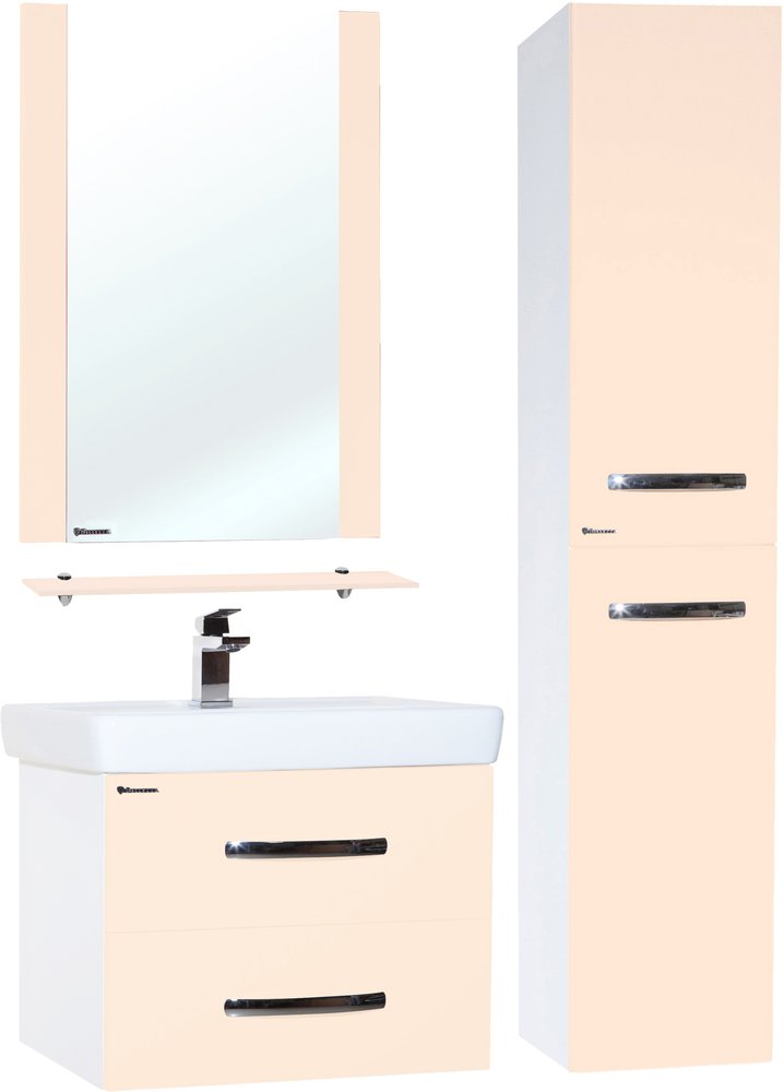 

Bellezza Мебель для ванной Bellezza Рокко 70 с 2 ящиками подвесная бежевая (Q70)