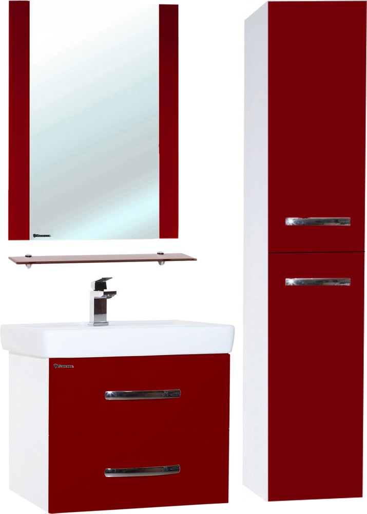 

Bellezza Мебель для ванной Bellezza Рокко 70 с 2 ящиками подвесная красная (Q70)