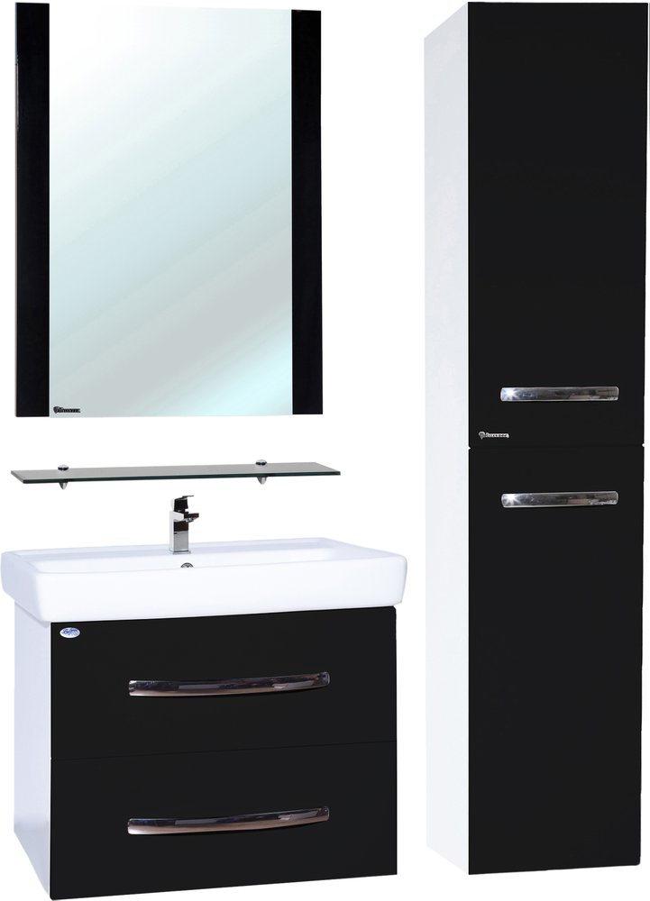 

Bellezza Мебель для ванной Bellezza Рокко 70 с 2 ящиками подвесная черная (Q70)