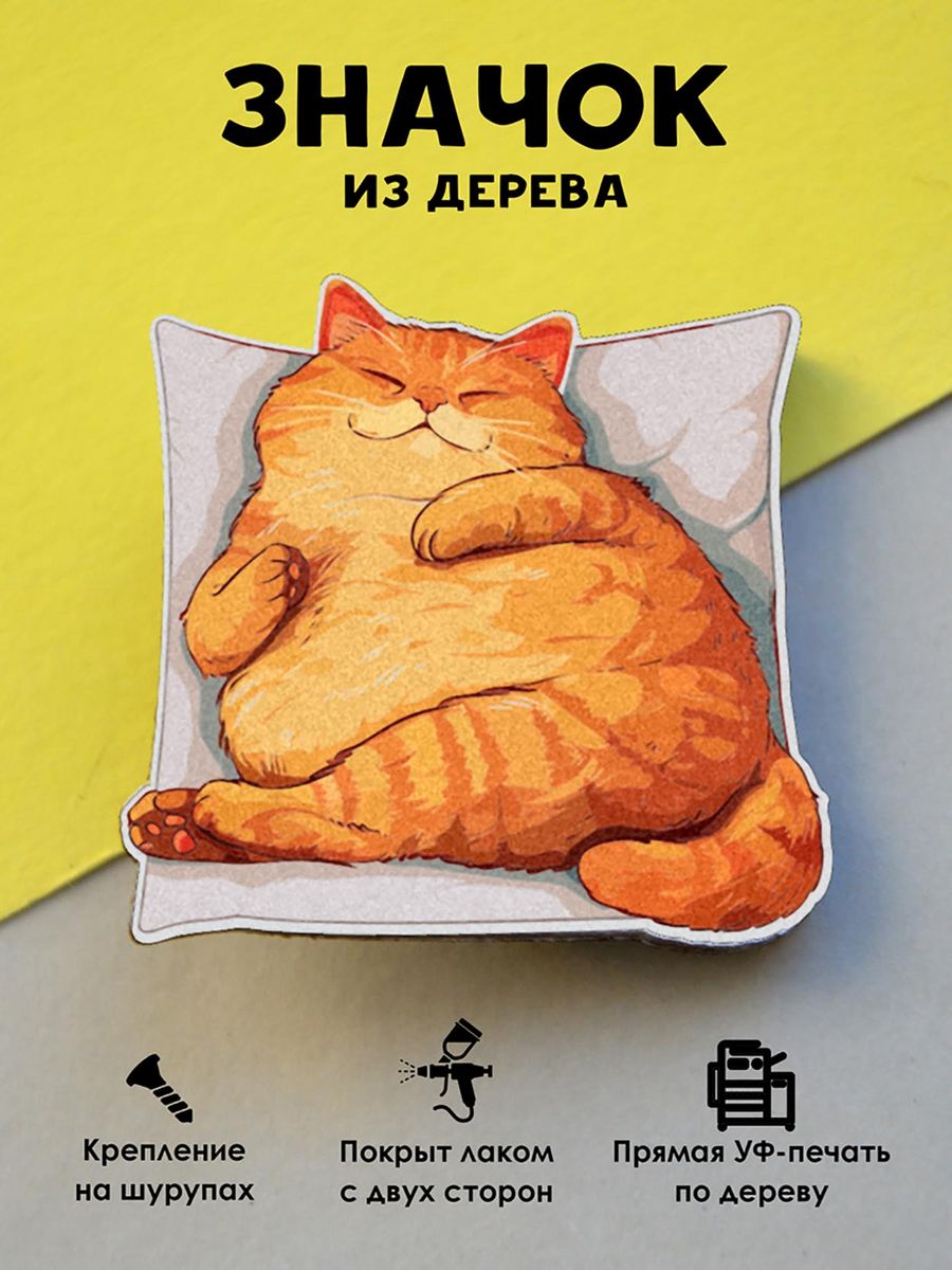 Значок MR.ZNACHKOFF Кот на подушке