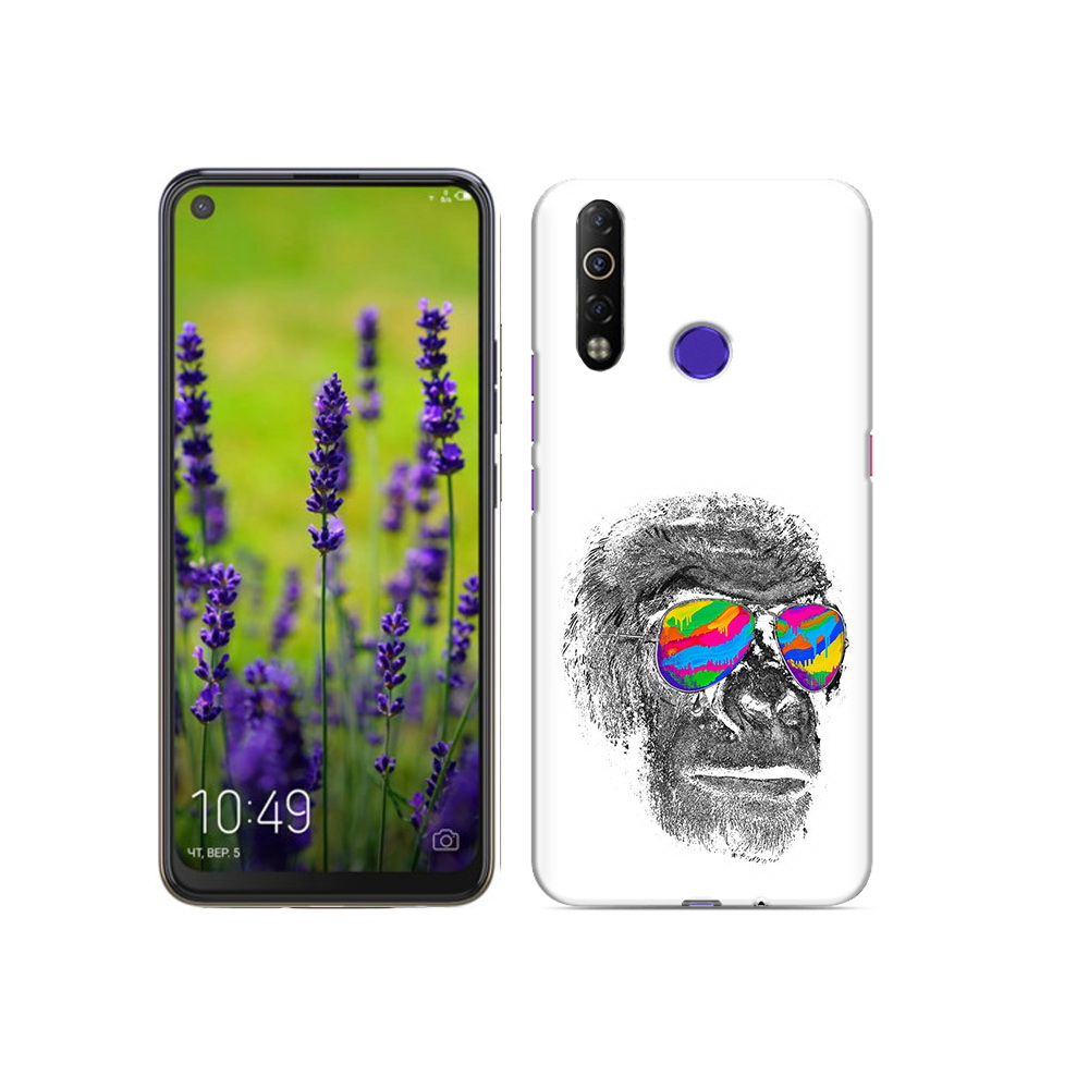

Чехол MyPads Tocco для Tecno Camon 12 Air крутая обезьяна в очках, Прозрачный, Tocco