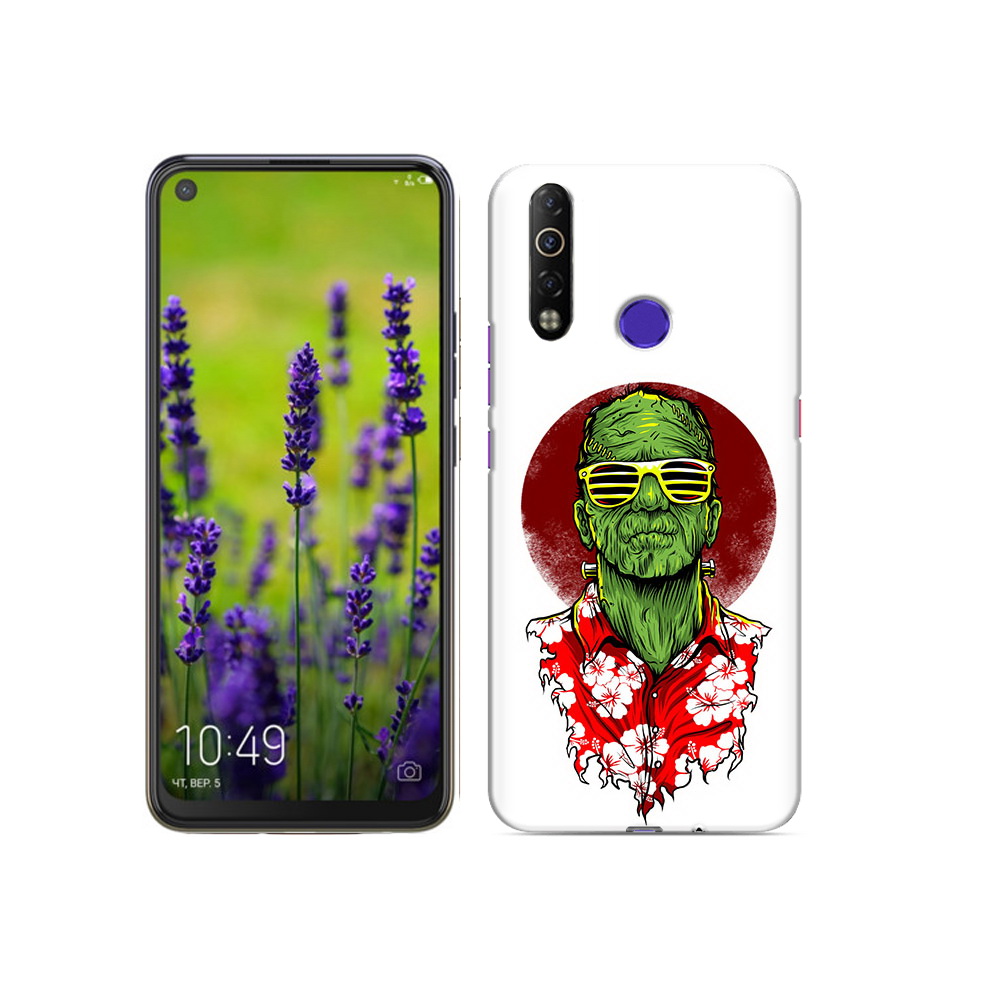 

Чехол MyPads Tocco для Tecno Camon 12 Air крутой зеленый мужчина в очках, Прозрачный, Tocco