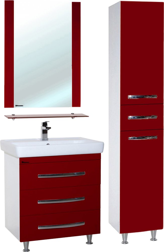 

Bellezza Мебель для ванной Bellezza Рокко 70 с 3 ящиками напольная красная (Q70)