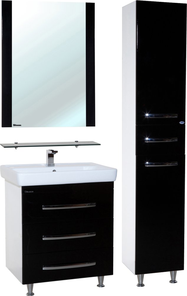 

Bellezza Мебель для ванной Bellezza Рокко 70 с 3 ящиками напольная черная (Q70)