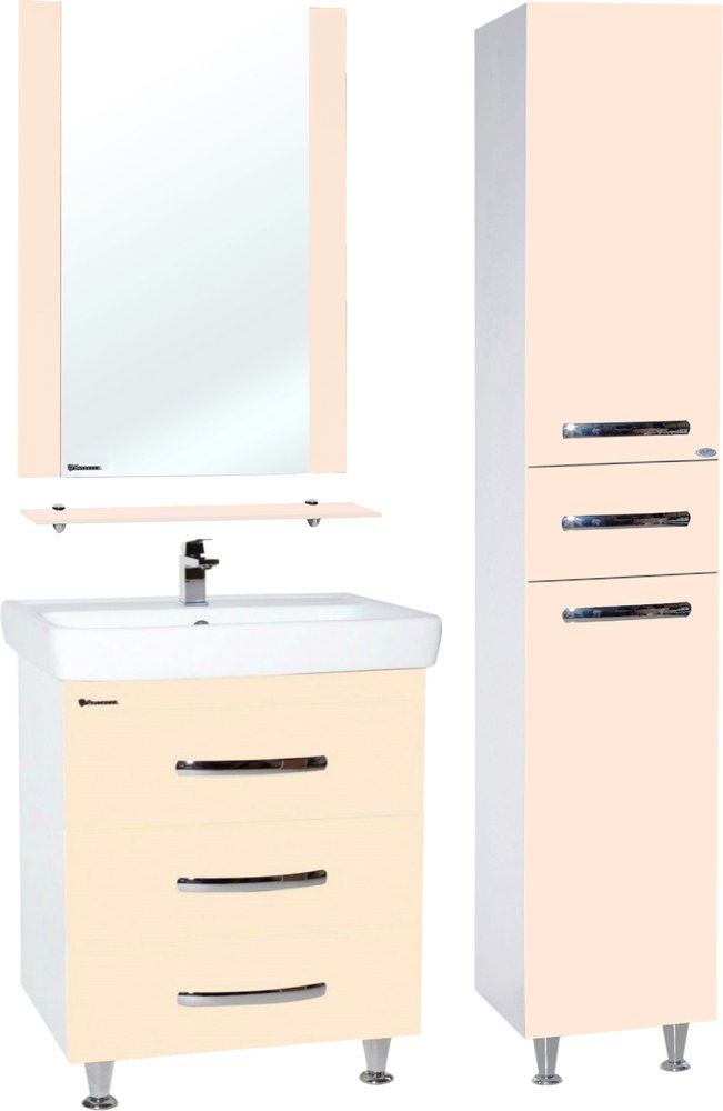 

Bellezza Мебель для ванной Bellezza Рокко 80 с 3 ящиками напольная бежевая (Q80)