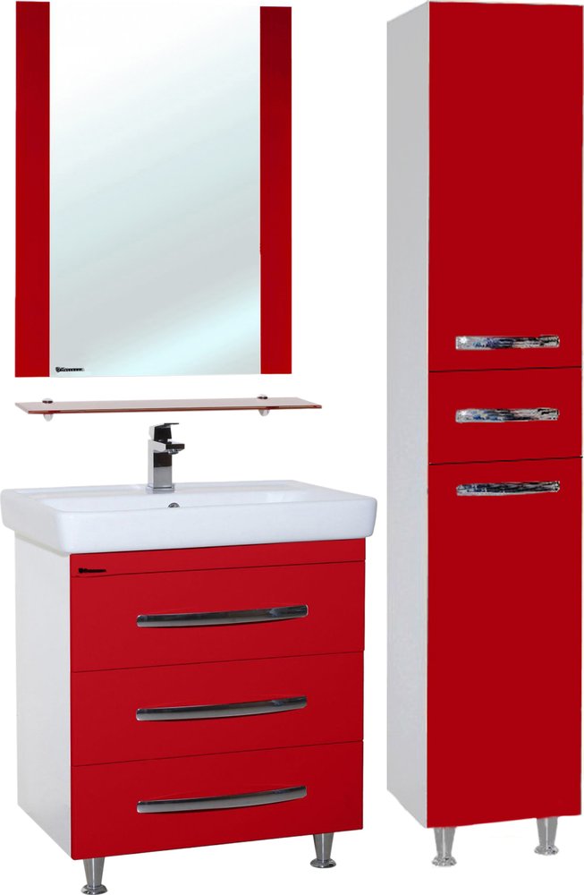 

Bellezza Мебель для ванной Bellezza Рокко 80 с 3 ящиками напольная красная (Q80)