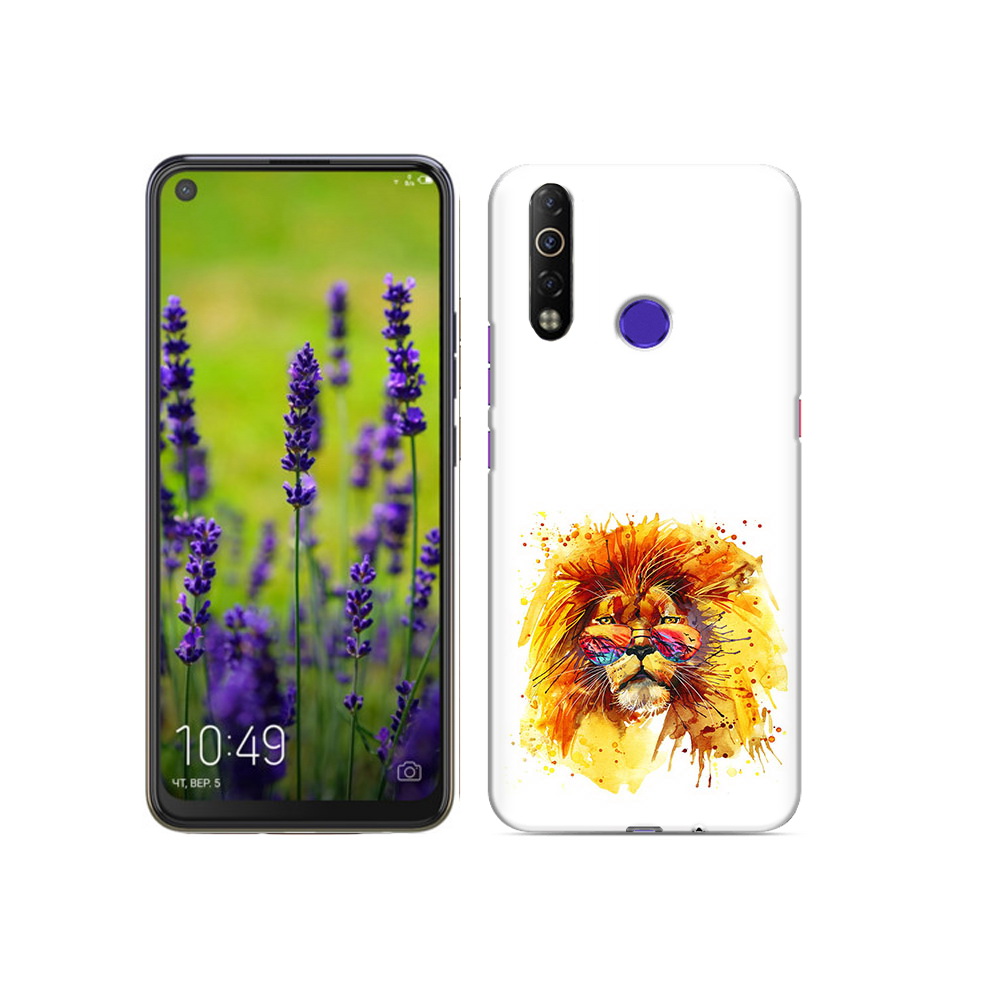 

Чехол MyPads Tocco для Tecno Camon 12 Air лев в очках, Прозрачный, Tocco