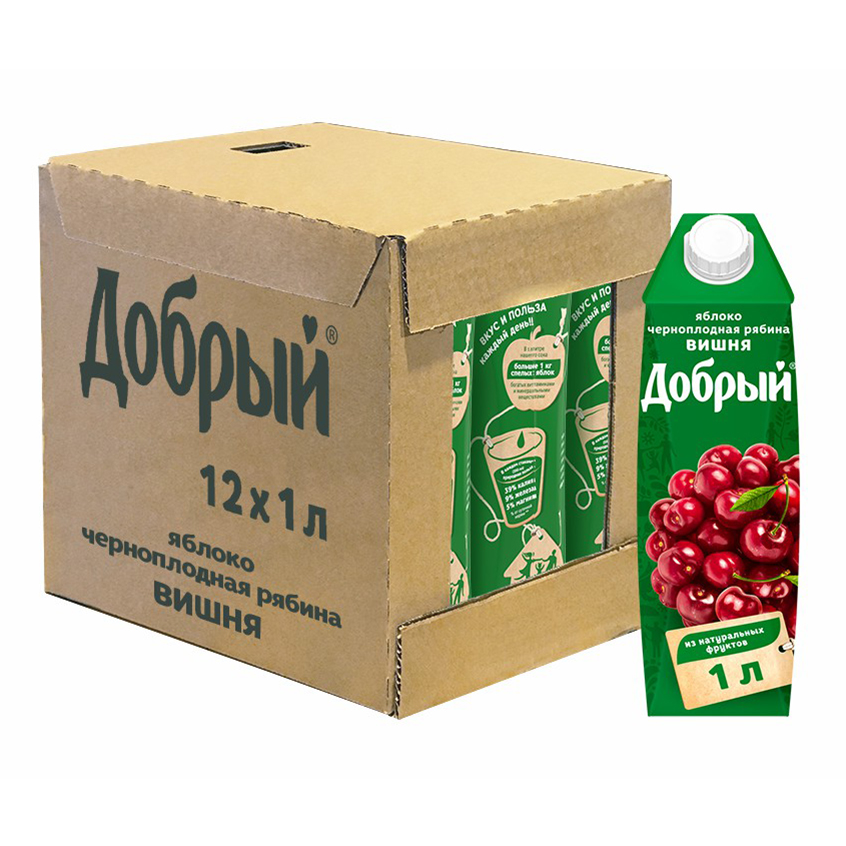

Нектар Добрый яблоко-рябина-вишня 1 л