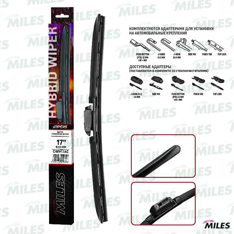 

Щётка С/О 430Мм Гибридная (Hook 9X3/9X4) Адаптер Side Pin/Push Button/Pinch Tab Miles