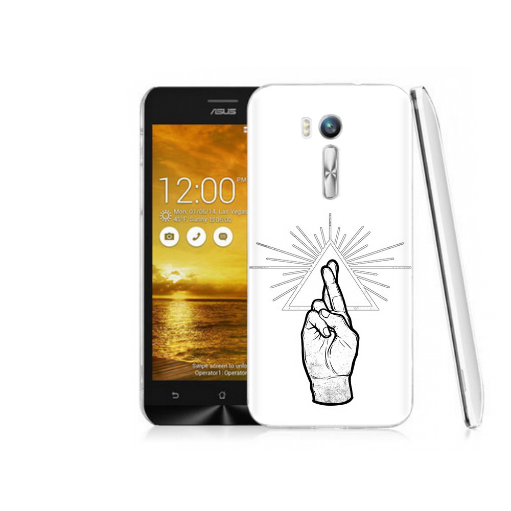 Чехол MyPads Tocco для Asus ZenFone Go (ZB551KL) черно белая рука