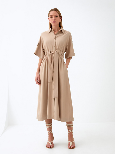 

Платье женское ZARINA 2264025526 бежевое XS, Бежевый, 2264025526