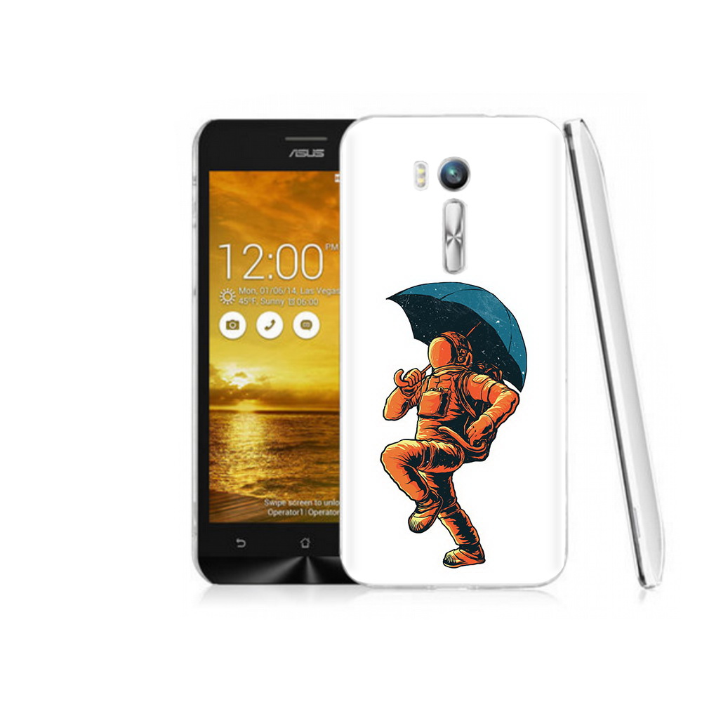 

Чехол MyPads Tocco для Asus ZenFone Go (ZB551KL) шагающий космонавт с зонтом, Прозрачный, Tocco