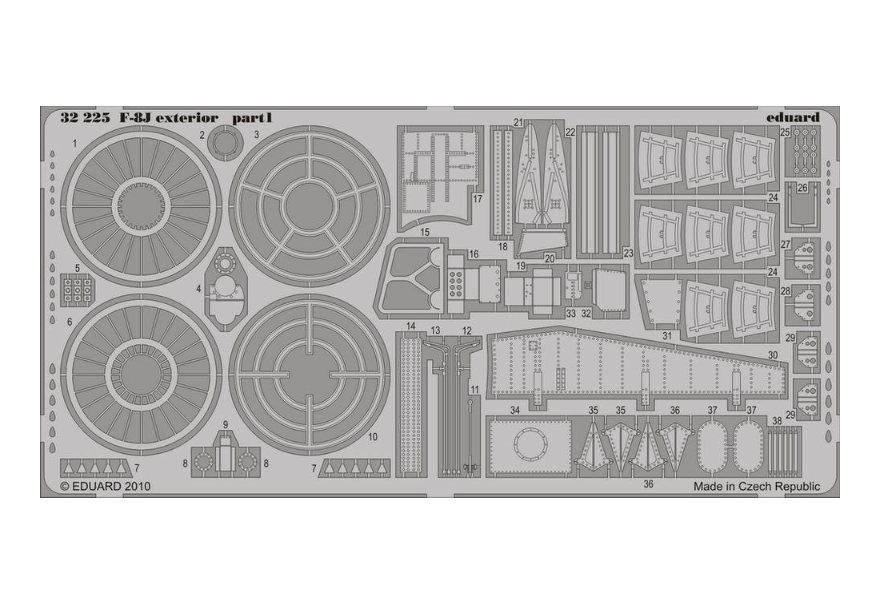 

32225 Eduard 1/32 Фототравление для F-8j exterior, Однотонный