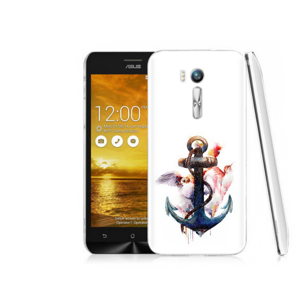 

Чехол MyPads Tocco для Asus ZenFone Go (ZB551KL) якорь с птицами, Прозрачный, Tocco