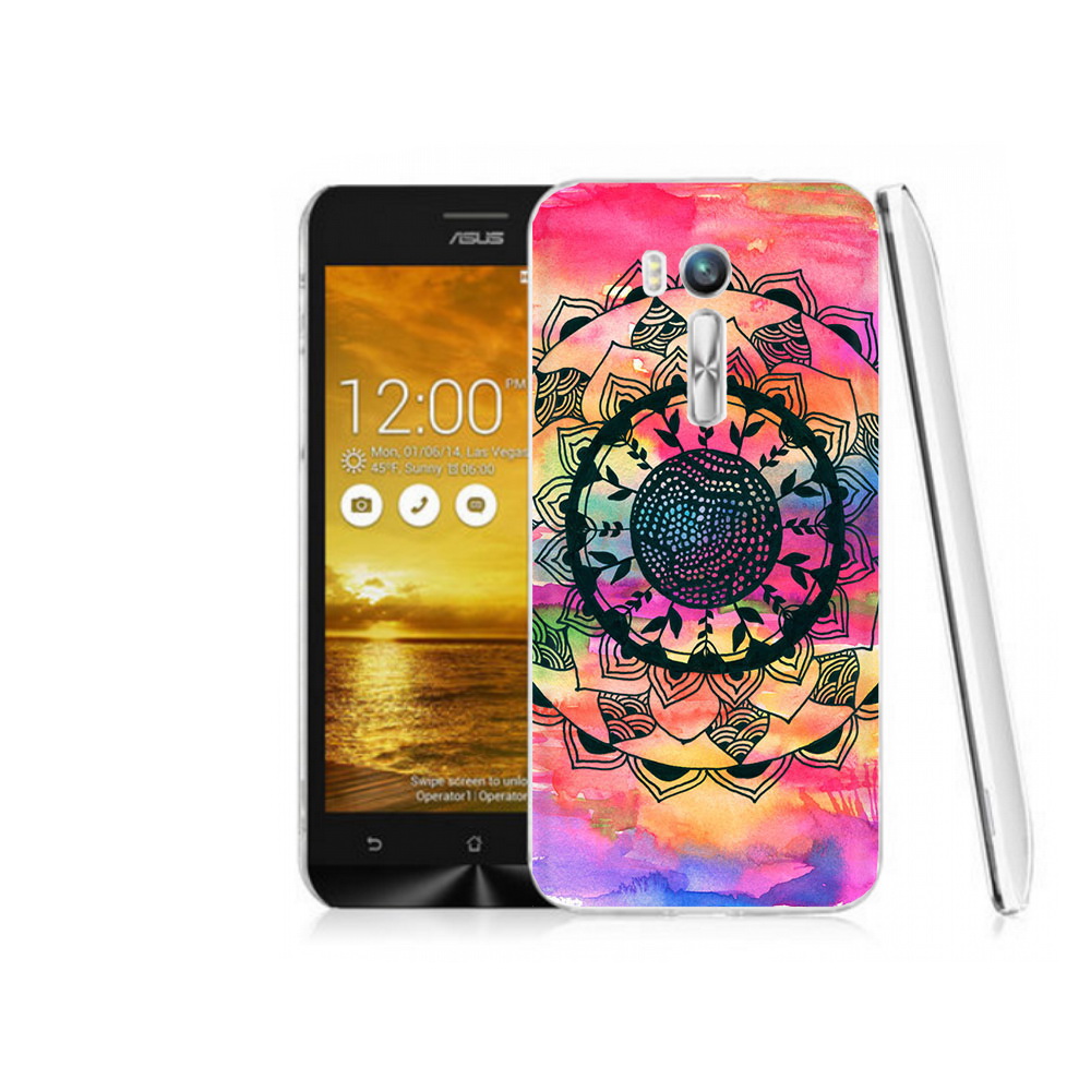 

Чехол MyPads Tocco для Asus ZenFone Go (ZB551KL) яркая абстракция круглый цветок, Прозрачный, Tocco