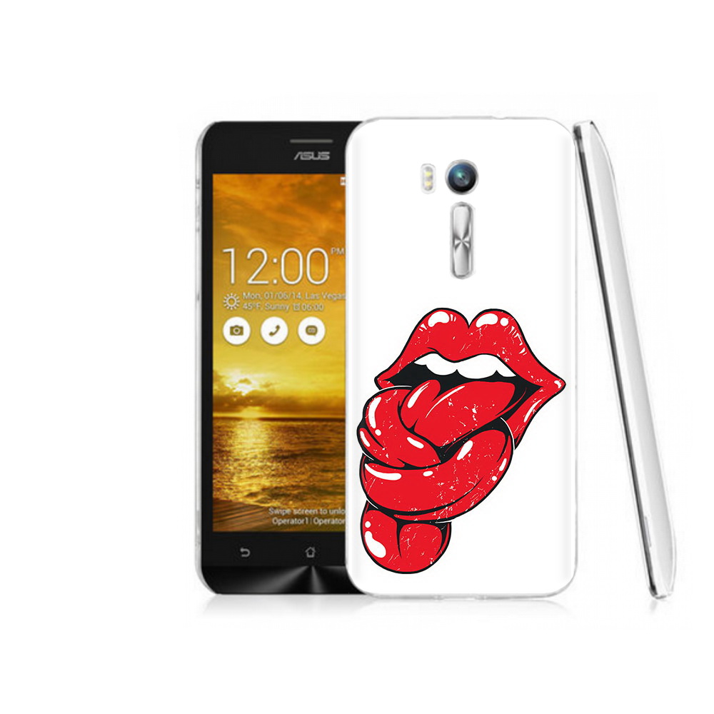 Чехол MyPads Tocco для Asus ZenFone Go (ZB551KL) яркие губы с языком