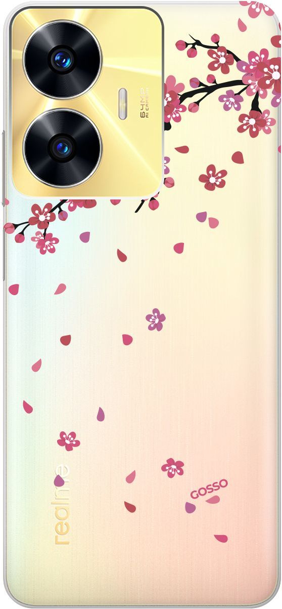 

Силиконовый чехол на Realme C55 с 3D принтом "Sakura" прозрачный, Прозрачный;коричневый, 159498