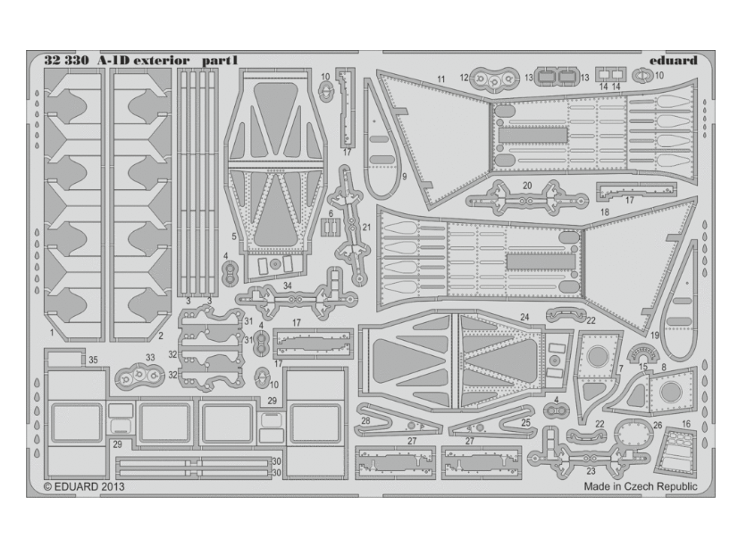 

33189 Eduard 1/32 Фототравление для модели T-28C, Однотонный