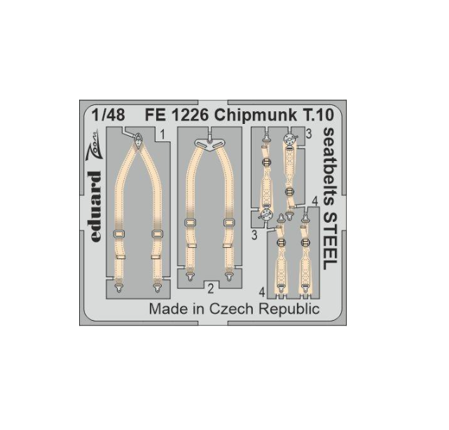 

FE1226 Eduard 1/48 Фототравление для Chipmunk T.10 стальные ремни, Цветной