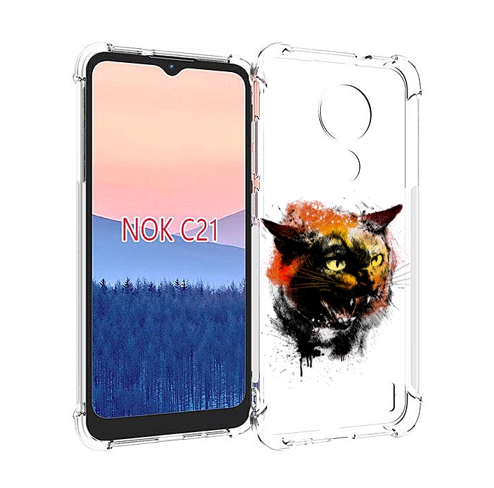 

Чехол MyPads сиамский кот для Nokia C21, Прозрачный, Tocco