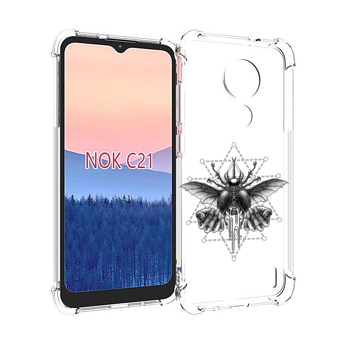 

Чехол MyPads скарабей для Nokia C21, Прозрачный, Tocco