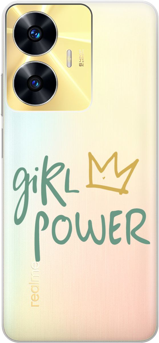

Силиконовый чехол на Realme C55 с 3D принтом "Girl Power!" прозрачный, Прозрачный;зеленый, 159498