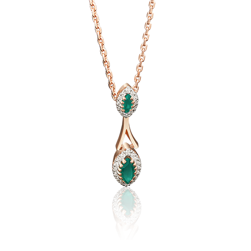 

Кулон из красного золота PLATINA jewelry 03-2720-00-106-1110-30, изумруд/бриллиант, 03-2720-00-106-1110-30