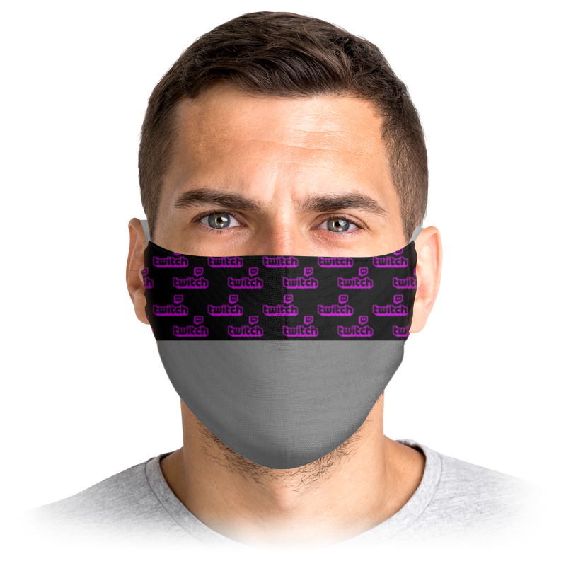 

Многоразовая маска Printio Twitch серая L, Twitch