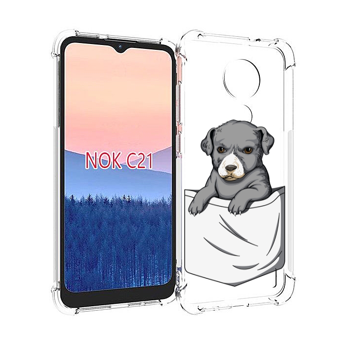 

Чехол MyPads собачка в кармане для Nokia C21, Прозрачный, Tocco