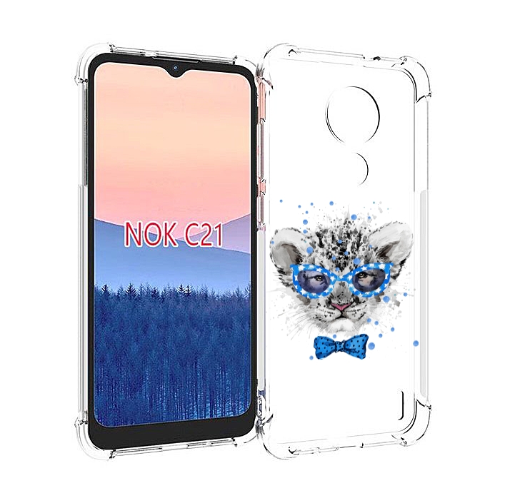 

Чехол MyPads тигренок с бабочкой для Nokia C21, Прозрачный, Tocco