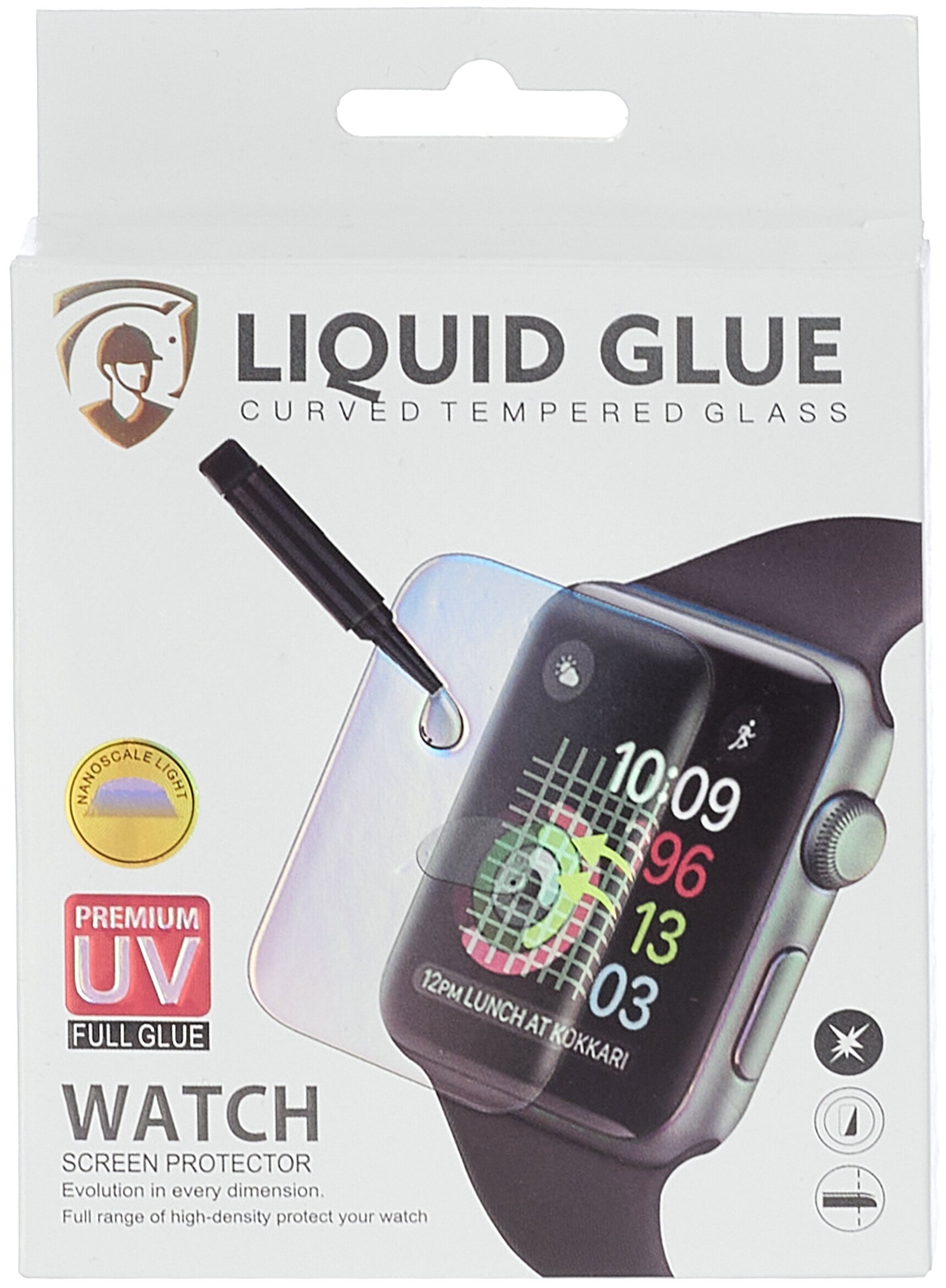 фото Защитное стекло "uv premium" для apple watch 3 (38 мм) (клей, лампа) nobrand