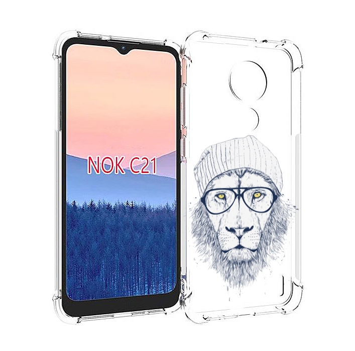 

Чехол MyPads хиппи лев для Nokia C21, Прозрачный, Tocco