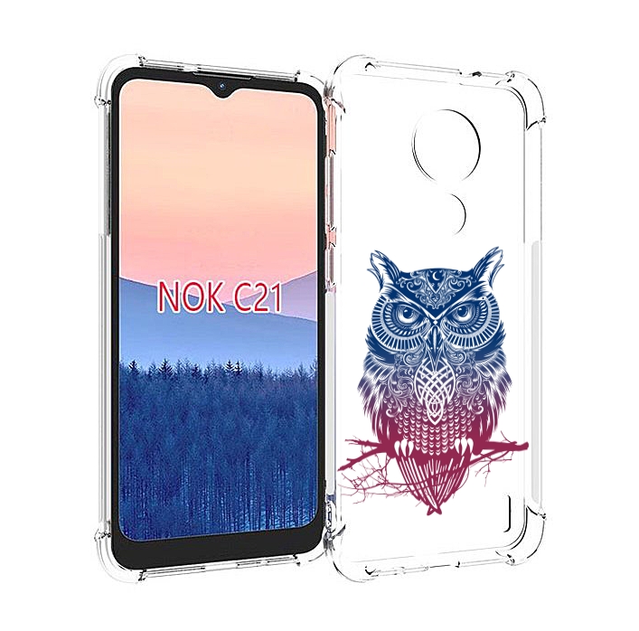

Чехол MyPads хиппи сова для Nokia C21, Прозрачный, Tocco