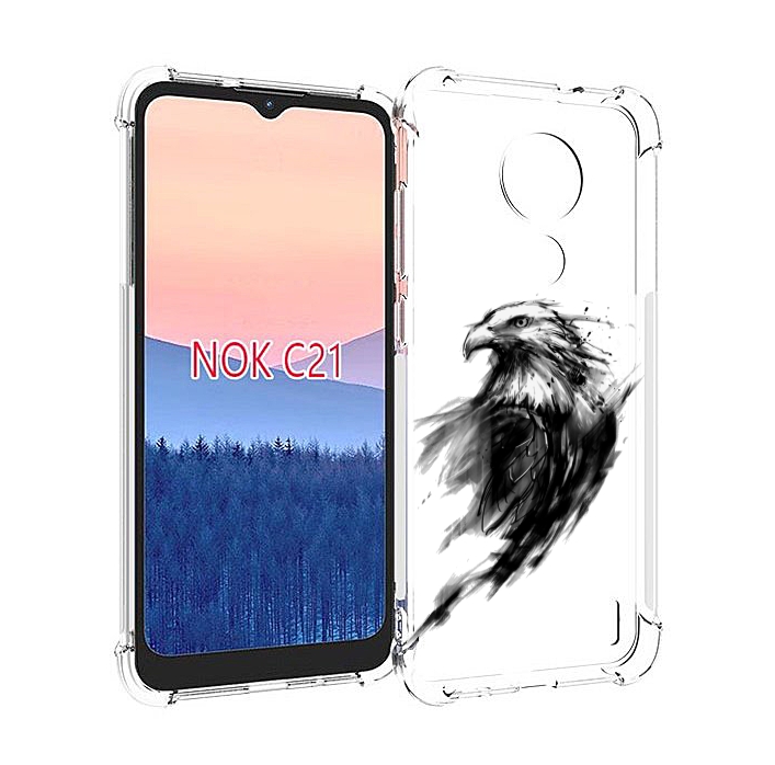 

Чехол MyPads чб птица для Nokia C21, Прозрачный, Tocco