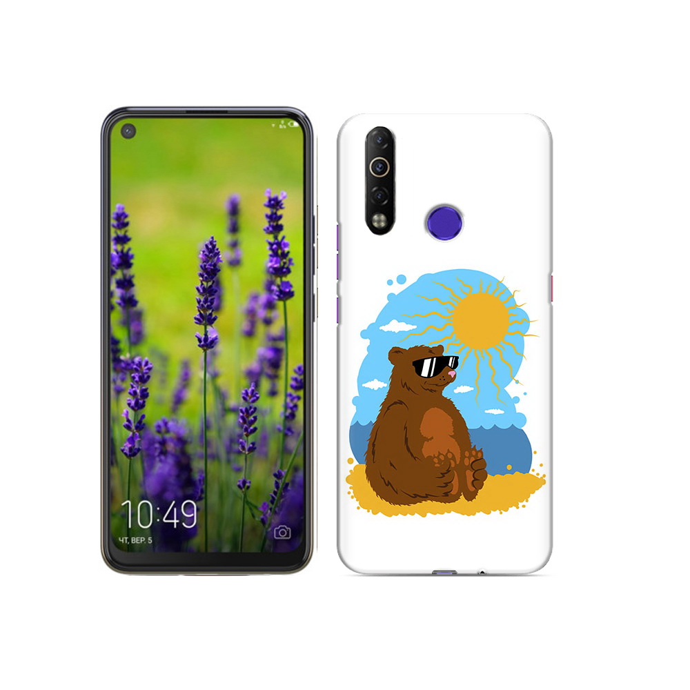 

Чехол MyPads Tocco для Tecno Camon 12 Air медведь на чиле, Прозрачный, Tocco