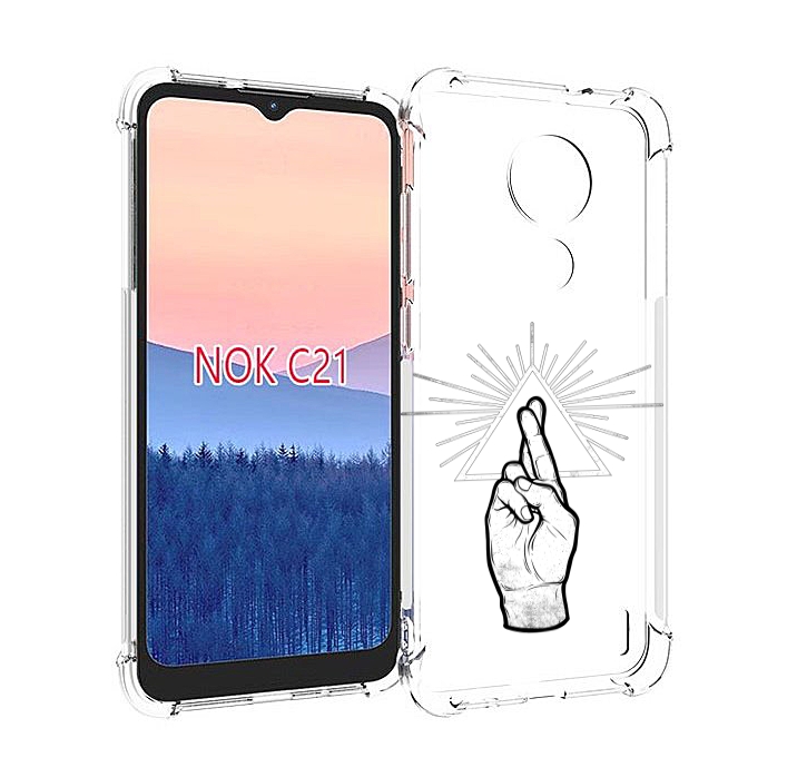 

Чехол MyPads черно белая рука для Nokia C21, Прозрачный, Tocco