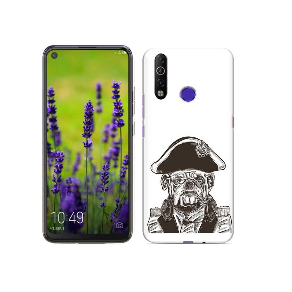

Чехол MyPads Tocco для Tecno Camon 12 Air мопс генерал, Прозрачный, Tocco