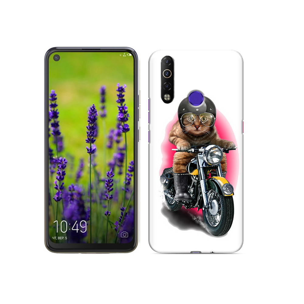 

Чехол MyPads Tocco для Tecno Camon 12 Air мото-кот, Прозрачный, Tocco