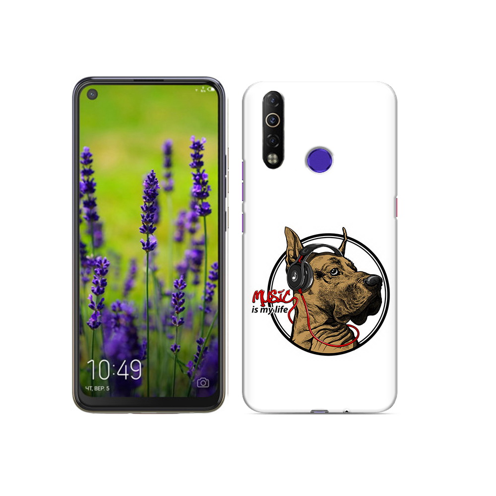 

Чехол MyPads Tocco для Tecno Camon 12 Air музыкальная собака, Прозрачный, Tocco
