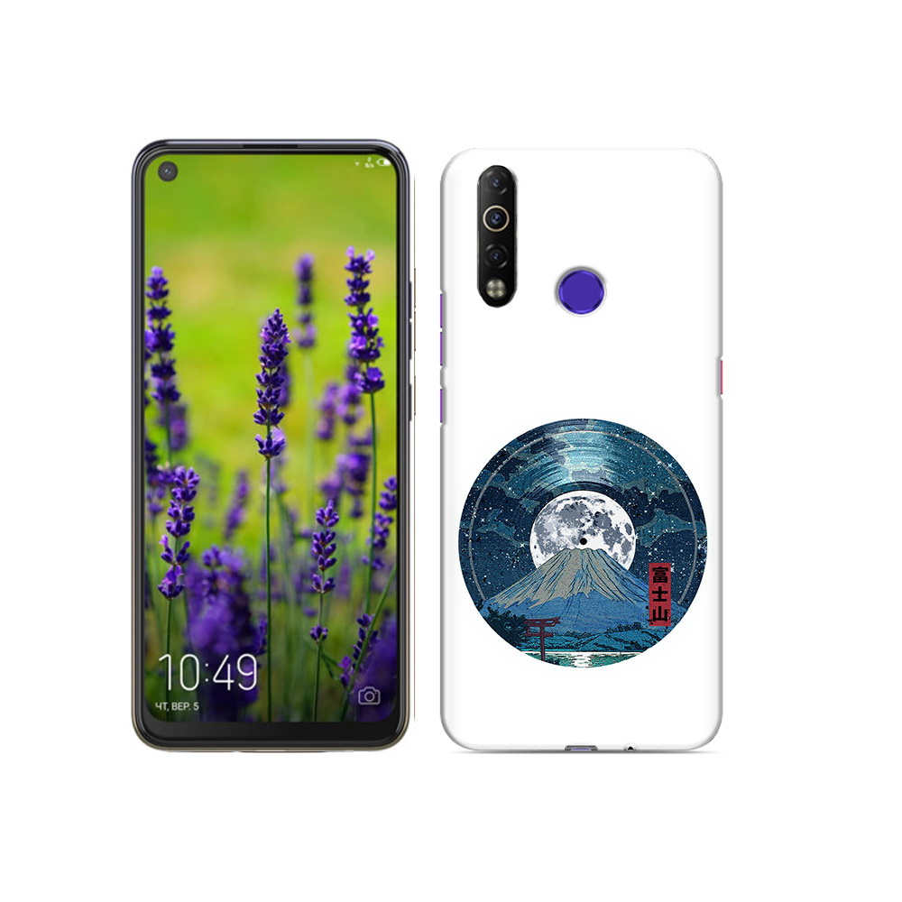 

Чехол MyPads Tocco для Tecno Camon 12 Air нарисованная виниловая гора с луной, Прозрачный, Tocco