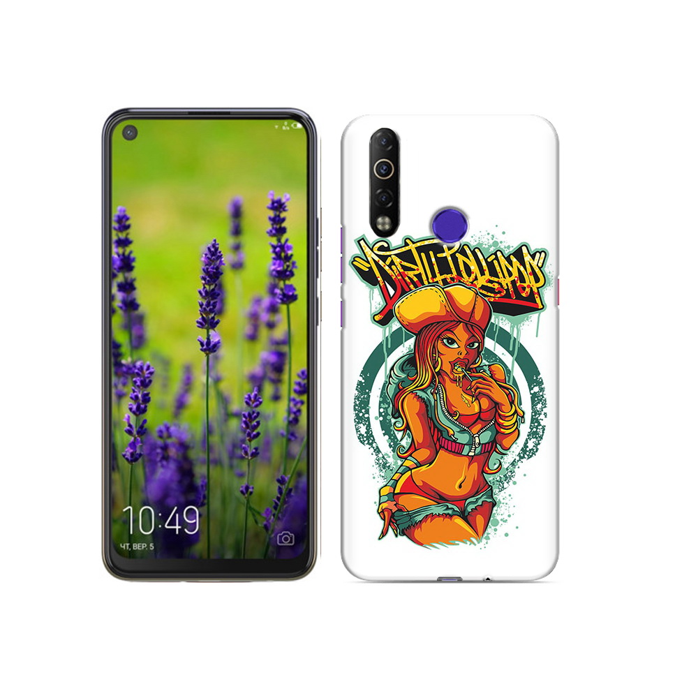 

Чехол MyPads Tocco для Tecno Camon 12 Air нарисованная девушка комикс, Прозрачный, Tocco