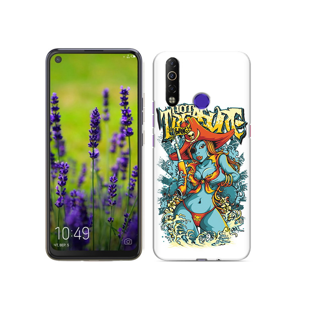 

Чехол MyPads Tocco для Tecno Camon 12 Air нарисованная синяя девушка комикс, Прозрачный, Tocco